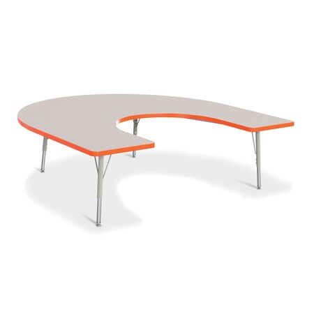 Jonti-Craft Berries Horseshoe Activity Table, 66 in. x 60 in., E-height, Freckled Gray/Orange/Gray 6445JCE114